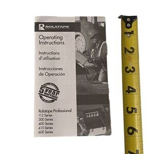 Rolatape Professional Series 112, 300, 400, 415, 600 Operating Instruction Book